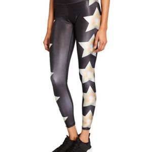 Terez Leggings Metallic Stars Tall Band Small